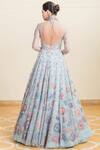 Shop_Tarun Tahiliani_Blue Tulle Round Embellished Anarkali Lehenga Set _at_Aza_Fashions