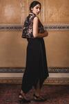 Shop_Tarun Tahiliani_Black Silk Dupion Embellished Jacket _at_Aza_Fashions