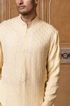 Buy_Tarun Tahiliani_Yellow Silk Georgette Chikankari Embroidered Kurta Set _Online_at_Aza_Fashions