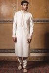 Buy_Tarun Tahiliani_White Chanderi Brocade Kurta Set _at_Aza_Fashions