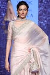 Buy_Punit Balana_Pink Embellished Silk Organza Saree_Online_at_Aza_Fashions