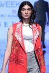 Shahin Mannan_Orange Gabardine Embroidered Jacket_Online_at_Aza_Fashions