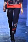 Shahin Mannan_Blue Jersey Embroidered Trouser _Online_at_Aza_Fashions
