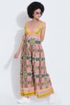 Buy_Aartivijay Gupta_Multi Color Dobby Printed Jumpsuit_at_Aza_Fashions