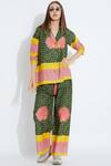 Buy_Aartivijay Gupta_Green Cotton Printed Pant_at_Aza_Fashions