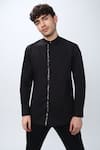 Buy_Noonoo_Black Cotton Poplin Embellished Shirt _at_Aza_Fashions