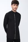 Buy_Noonoo_Black Cotton Poplin Embellished Shirt _Online_at_Aza_Fashions