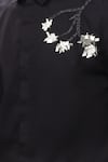 Noonoo_Black Spandex, Giza Cotton Embellished Shirt _Online_at_Aza_Fashions