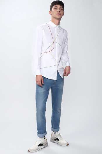 Buy_Noonoo_White Cotton Poplin Embroidered Shirt _at_Aza_Fashions