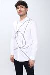 Noonoo_White Cotton Poplin Embroidered Shirt For Men_Online_at_Aza_Fashions