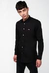 Shop_Noonoo_Black Cotton Poplin Embroidered Shirt _at_Aza_Fashions