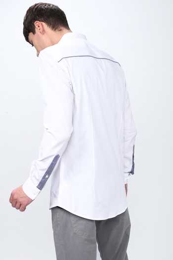 Shop_Noonoo_White 100% Cotton Poplin Slim Fit Printed Shirt _at_Aza_Fashions