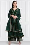 Buy_Label Earthen_Maroon Silk Chanderi Kurta Palazzo Set For Kids_at_Aza_Fashions