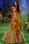 Mrunalini Rao_Beige Raw Silk Embroidered Lehenga Set_Online_at_Aza_Fashions