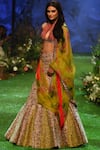 Buy_Mrunalini Rao_Beige Raw Silk Embroidered Lehenga Set_Online_at_Aza_Fashions