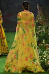 Shop_Mrunalini Rao_Yellow Raw Silk Printed Jacket Lehenga Set_at_Aza_Fashions