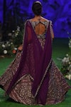 Shop_Mrunalini Rao_Purple Lehenga And Blouse Raw Silkdupatta Organza V Embroidered Bridal Set _at_Aza_Fashions