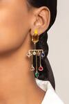 Buy_Confluence_Multi Color Swarovski Crystals Danglers_at_Aza_Fashions