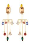 Confluence_Multi Color Swarovski Crystals Danglers_Online_at_Aza_Fashions