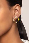 Buy_Confluence_Multi Color Swarovski Crystals Circular Hoops Earrings_at_Aza_Fashions