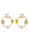 Confluence_Multi Color Swarovski Crystals Circular Hoops Earrings_Online_at_Aza_Fashions