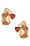 Shop_Confluence_Multi Color Swarovski Crystals Stud Earrings_at_Aza_Fashions