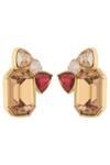 Confluence_Multi Color Swarovski Crystals Stud Earrings_Online_at_Aza_Fashions