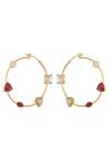 Confluence_Multi Color Swarovski Crystals Circular Hoops Earrings_Online_at_Aza_Fashions