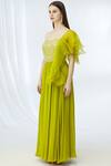Buy_Chhavvi Aggarwal_Green Georgette Sweetheart Neck Embellished Anarkali_Online_at_Aza_Fashions