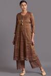 Shades Of India_Brown Tissue Embellished Kurta_Online_at_Aza_Fashions