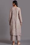 Shop_Shades of India_Grey Cotton Silk Embroidered Straight Kurta_at_Aza_Fashions