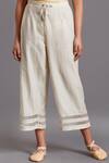Shop_Shades Of India_White Silk Cotton Cropped Pants_at_Aza_Fashions