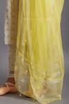 Shop_Shades Of India_Yellow Silk Dupatta_at_Aza_Fashions