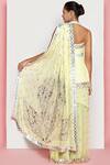Shop_Papa Dont Preach_Yellow Crepe Embellished Pre-draped Saree Set_at_Aza_Fashions