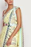 Papa Dont Preach_Yellow Crepe Embellished Pre-draped Saree Set_at_Aza_Fashions