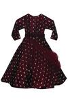 Shop_Fayon Kids_Maroon Velvet Anarkali With Dupatta And Belt _at_Aza_Fashions