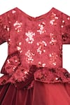 Fayon Kids_Maroon Sequins, Ribbons Embellished High Low Dress _Online_at_Aza_Fashions