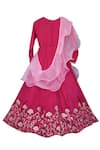 Shop_Fayon Kids_Pink Cotton, Organza, Gingham Tassels, Embellished Anarkali With Dupatta _at_Aza_Fashions