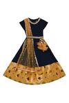 Buy_Fayon Kids_Blue Bubble Georgette Embellished Anarkali With Dupatta And Belt _at_Aza_Fashions