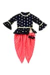 Buy_Fayon Kids_Blue Embellished Dhoti Pant Set _at_Aza_Fashions