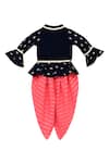 Shop_Fayon Kids_Blue Embellished Dhoti Pant Set _at_Aza_Fashions
