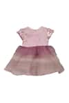 Shop_Fayon Kids_Pink Silk Sequins, Ribbons Embellished Flared Dress _at_Aza_Fashions