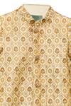 Fayon Kids_Beige Cotton Silk Kurta Set _Online_at_Aza_Fashions