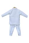 Shop_FAYON KIDS_White Suiting Cotton Blazer Set With Shirt  _at_Aza_Fashions