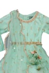 Fayon Kids_Green Dupion Embellished Anarkali With Dupatta _Online_at_Aza_Fashions