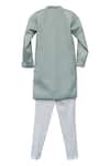 Shop_Fayon Kids_Green Cotton, Silk Kurta Set _at_Aza_Fashions