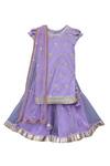 Buy_Fayon Kids_Purple , Satin, Net Embroidery, Sequins Silk Sharara Set_at_Aza_Fashions