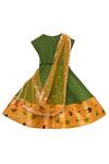 Shop_Fayon Kids_Green Bubble Georgette Embellished Anarkali With Dupatta And Belt _at_Aza_Fashions