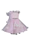 Buy_Fayon Kids_Pink Cotton, Organza Embroidery, Pearls Embellished Lehenga Set _at_Aza_Fashions