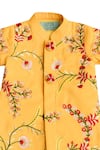 Shop Fayon Kids Yellow Cotton, Silk Embroidery Kurta Set at Aza Fashions Shop_Fayon Kids_Yellow Cotton, Silk Embroidery Kurta Set _at_Aza_Fashions